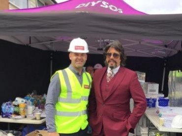 Chris Clark on site with Laurence Llewelyn-Bowen for DIY SOS